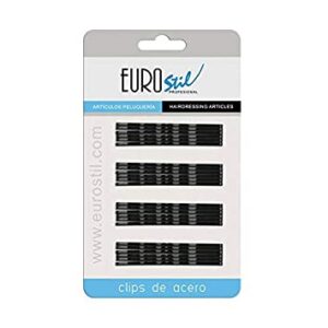 Eurostil 24 Ganchos Ondulados Negro 70Mm